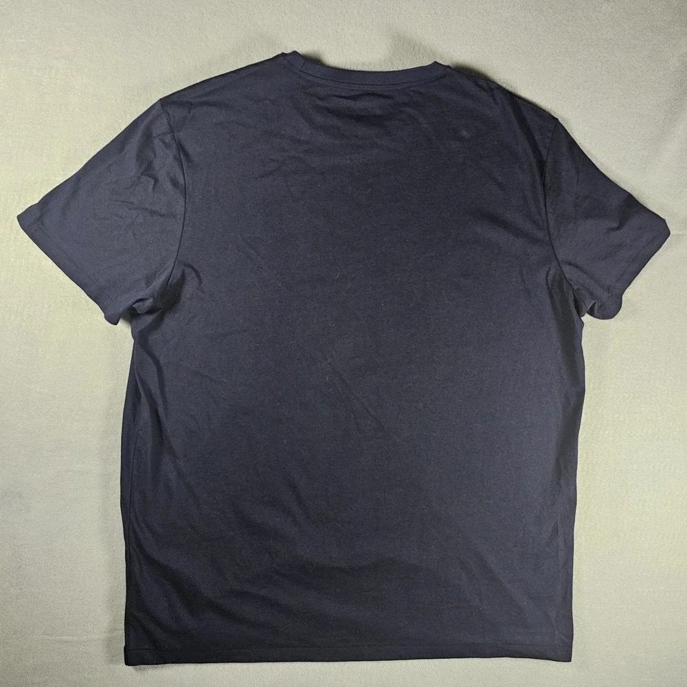 Polo Ralph Lauren Mens XL Navy Blue Crew Neck T Shirt Red Pony Logo Cotton Class